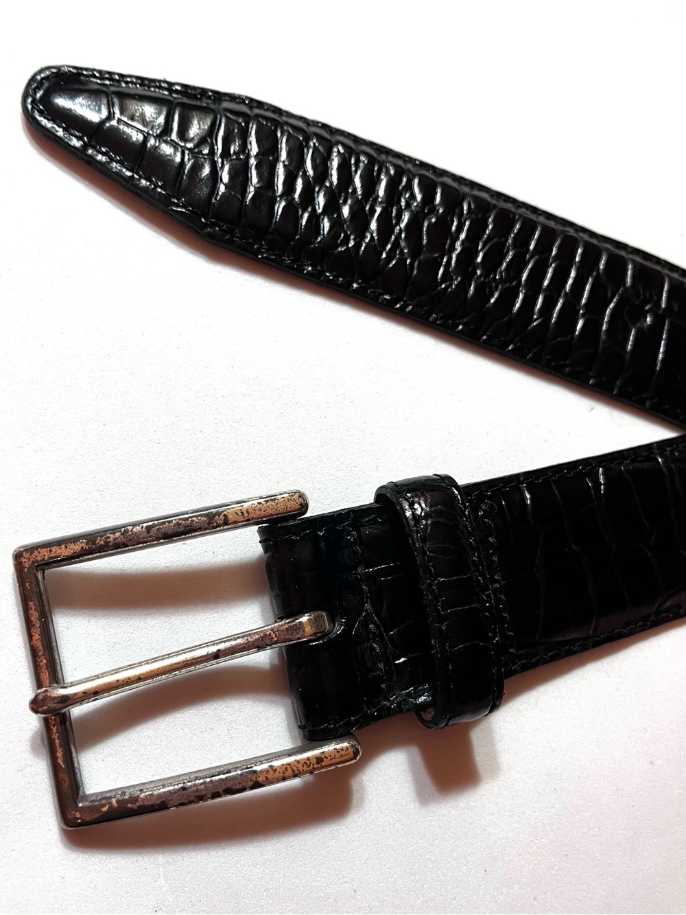 Allen Edmonds Vintage Crocodile Leather Belt
